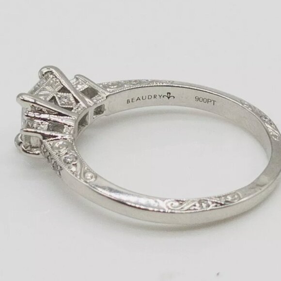 NEW Michael Beaudry 1.51+ct VS1 F GIA Princess Cut Diamond Platinum Ring - Picture 6 of 7